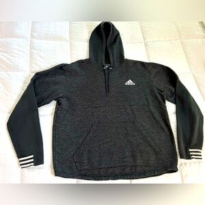 Adidas Heather Grey Long Sleeve Pullover Hoodie Sweatshirt•Men’s Size L